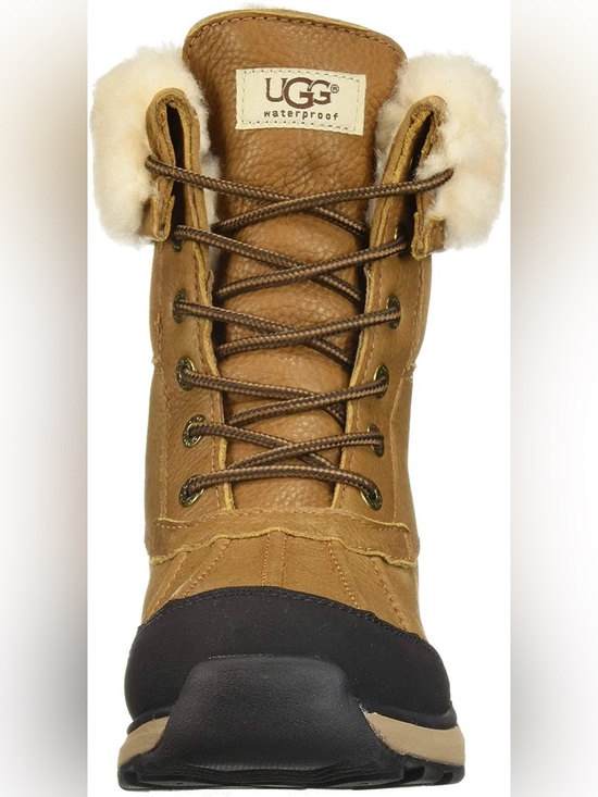 UGG Shoes - UGG Adirondak - Tan Leather Lace-Up Winter Boot with Shearling Collar